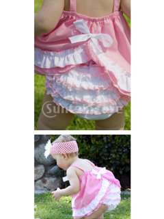 Kids Infant Baby Girl Bow Ruffle Top Dress + Pants Bloomers Nappy 