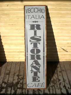 OLD ITALY ITALIAN CAFE RESTAURANT RUSTIC DECOR DISTRESSED WOODEN SIGN 