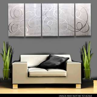   Abstract Wall Art Painting Sculpture White Silver Silent echoes