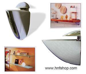 2x Floating shelf support/holder on wall, for glass/wood shelf 