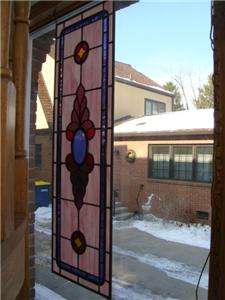 Victorian Pink Stained Glass Art Window Handmade US  