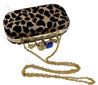   Leopard Handbag Shoulder Tote Party Evening Bag Clutch Purse  