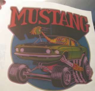 Vintage 70s MUSTANG Ford MUSCLE CAR Iron On Transfer  