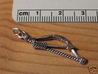 Sterling Silver 3D Indian Bow and Arrow Archery Charm  