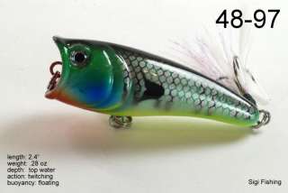 Holographic 2.4 Bass Trout Topwater Fishing Lure Bait  