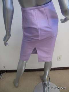 Michael Kors Lavender Knee Length Raw Silk Straight Skirt 2  