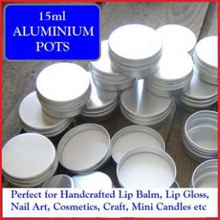   Pots 15ml Small Lip Gloss Tins Pot Jar Cosmetic Craft Nail Art  