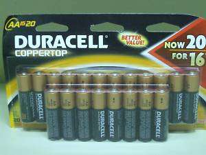 Duracell Coppertop AA alkaline batteries 20 ct 2016  