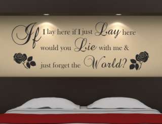 IF I LAY HERE SNOW PATROL Wall Art Sticker, Decal, Graphic b15  