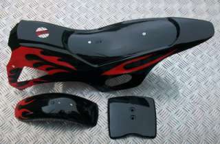 mini dirt bike black red plastics kit