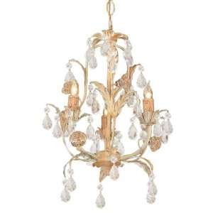 Athena Handpainted Wrought Iron Mini Chandelier Adorned with Italian 