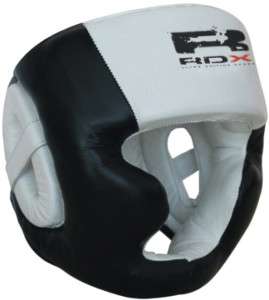 RDX Pro Leather Boxing Head Guard halmet,Gloves MMA L  