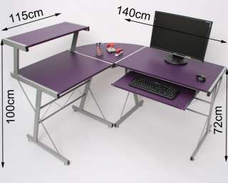 Scrivania computer angolo Nevada MDF 100x140x115 viola  