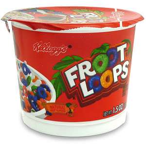 Kelloggs Froot Loops Cereal Cup Retro Fruit Breakfast  