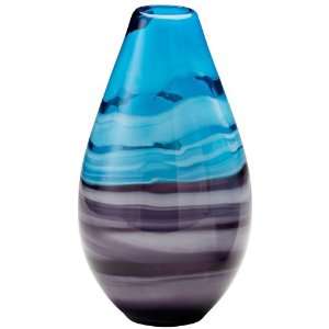 Tall Callie Turquoise and Purple Glass Vase 