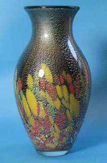   Vintage 10.5 Japanese Osaka Art Glass Vase Aventurine