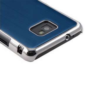   Etui Housse Bleu Aluminium pour Samsung Galaxy S2 SII i9100 + Film