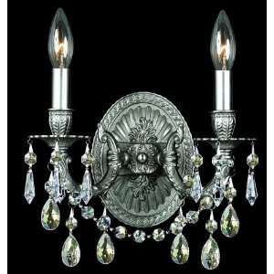  Gramercy 2 Light 10ö Pewter Crystal Wall Sconce 5522 PW 