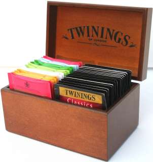 Twinings Mini Wooden Tea Chest Box 24 Variety Tea Bags  