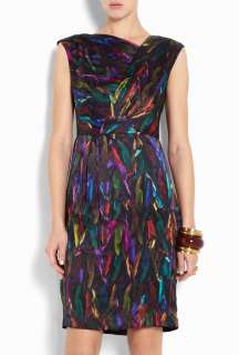 Milly  Feather Print Cate Sheath Dress by Milly