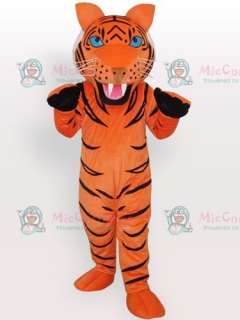 Orange Tiger with Black Stripes Adult Mascot Costume  Orange Tiger 