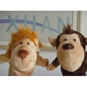  nici animal fluff hand puppet lion /monkey/tiger/giraffe 