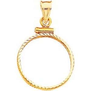    14K Gold Screw Top Bezel for $2.5 Liberty Coin New B Jewelry