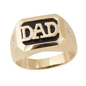  Onyx & Diamond DAD Ring Yellow Gold SZUL Jewelry