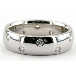  Comfort Fit Mens Diamond Wedding Band in 18k White Gold 
