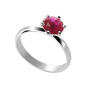   Round Ruby Cubic Zirconia Solitaire Promise Ring Size 6 Jewelry
