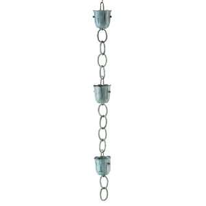   Bluebell 3 Cup Copper Rain Chain, Antiqued Finish