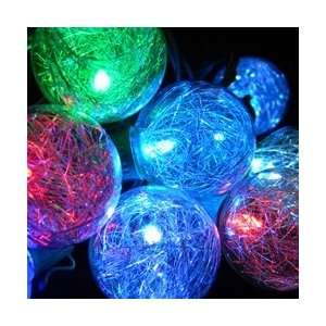  String Lights, 10 LED Globe Bulbs with Tinsel, Color Changing 