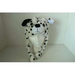 Dalmatian Fuzzy Animal Head Beanie Hat 