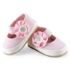  Girls Slip On Pink Mary Jane Seersucker Shoes 0 6M Baby
