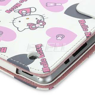 WHITE HELLO KITTY LEATHER CASE & STAND FOR APPLE iPAD 2  