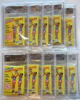 1972 Harlem Globtrotters 10 GAI Graded Wax Packs  