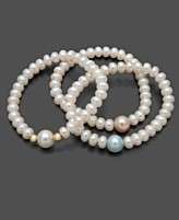 Pearl Bracelet Set, Childrens 14k Gold Cultured Freshwater Pearl 