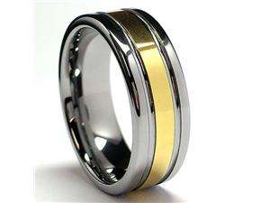    8MM 18K Gold Plated Tungsten Ring Wedding band