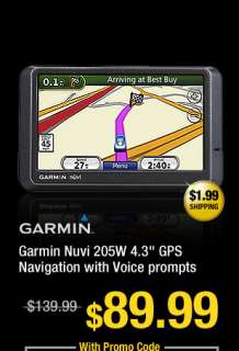 imgA   Garmin Nuvi 205W 4.3 GPS Navigation with Voice prompts