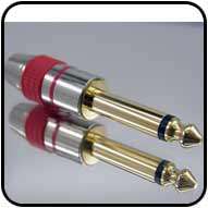 Inch Mono Plug Metal Connector Gold Plated  