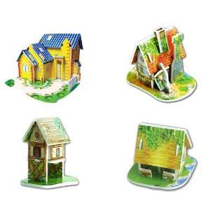  (Price per 10 Sets) Mini 3D Puzzle   House Set Design, Set 
