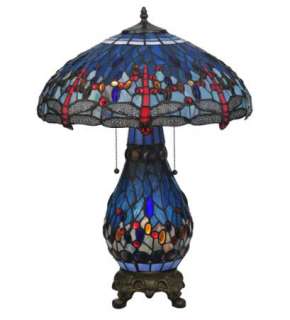   Style Hanginghead Dragonfly Lighted Base Table Lamp Blue #118840 Meyda