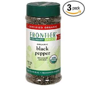 Frontier Culinary Spices, Organic Black Pepper, Medium Grind, 6.7 