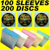 100 PLASTIC CD DVD SLEEVE ENVELOPE HOLDER 200 DISC Z2 $  