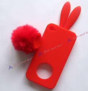 1PC X Soft Cute Rabbit Bunny Ears Tail Silicone Bumper Case Cover for 