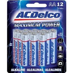  AC Delco AA Maximum Power Alkaline Retail Battery   12 