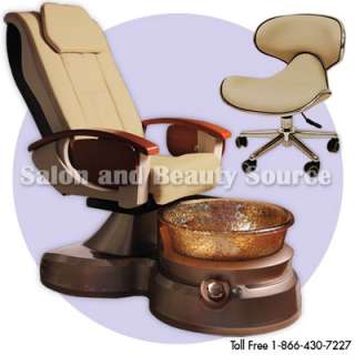 Lenox Pedicure Spa Unit Foot Chair Glass Bowl Massage  