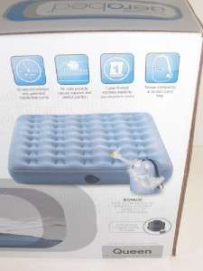 Aerobed Blue Guest Choice Inflatable Air Bed Mattress Queen 9682Q With 