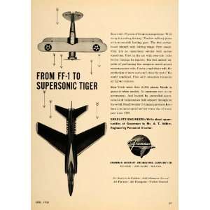  1958 Ad Grumman Aircraft Engineering Planes Employment 