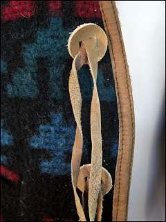 vtg WOOLRICH Wool INDIAN Blanket SOUTHWESTERN Leather Trim VEST sz M 